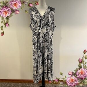 Scoop neck paisley print‎ casual plus size dress size extra large